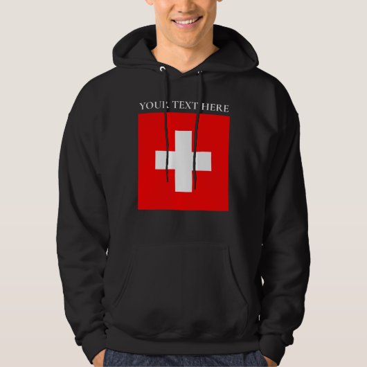 Gepersonaliseerde Zwitserland vlag Schweiz Zwitser Hoodie (Voorkant)