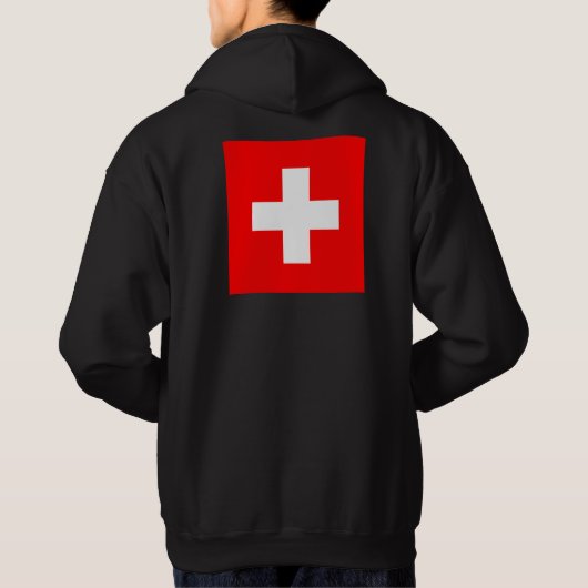 Gepersonaliseerde Zwitserland vlag Schweiz Zwitser Hoodie (Achterkant)