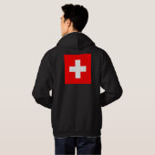 Gepersonaliseerde Zwitserland vlag Schweiz Zwitser Hoodie (Achterkant volledig)