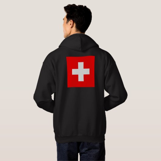 Gepersonaliseerde Zwitserland vlag Schweiz Zwitser Hoodie (Achterkant volledig)