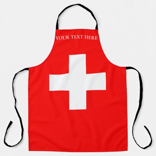 Gepersonaliseerde Zwitserland vlag Schweiz Zwitser Schort (Voorkant)