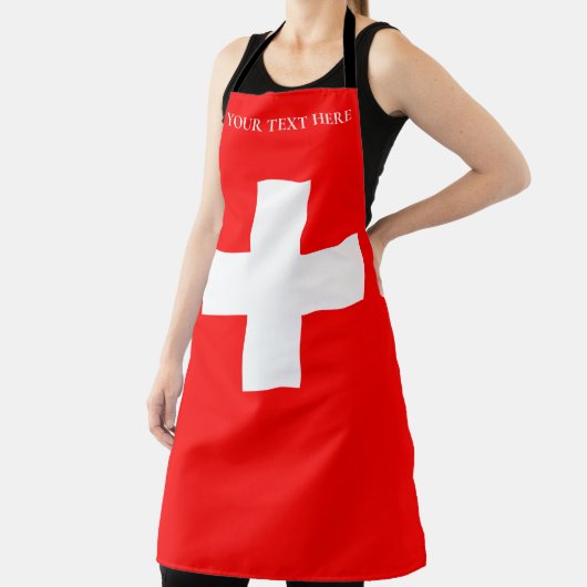 Gepersonaliseerde Zwitserland vlag Schweiz Zwitser Schort (Insitu)