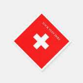 Gepersonaliseerde Zwitserland vlag Schweiz Zwitser Servet (Hoek)