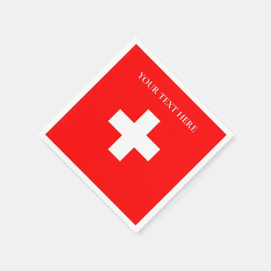 Gepersonaliseerde Zwitserland vlag Schweiz Zwitser Servet (Hoek)
