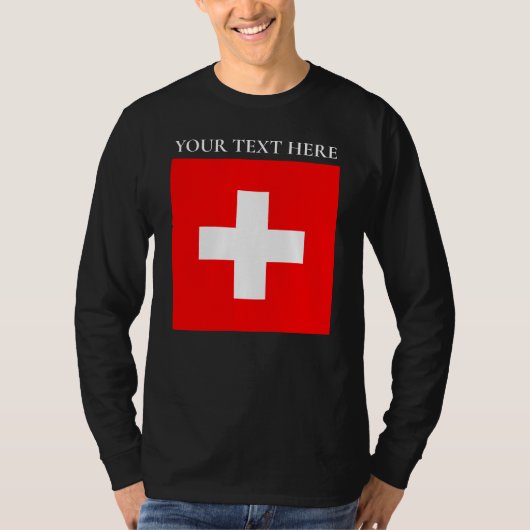 Gepersonaliseerde Zwitserland vlag Schweiz Zwitser T-shirt (Voorkant)