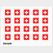 Gepersonaliseerde Zwitserland vlag Schweiz Zwitser Vierkante Sticker (Vel)