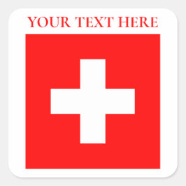 Gepersonaliseerde Zwitserland vlag Schweiz Zwitser Vierkante Sticker