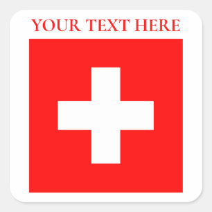 Gepersonaliseerde Zwitserland vlag Schweiz Zwitser Vierkante Sticker