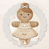 gepersonifieerd Gingerbread Ballerina Onderzetter (Voorkant)