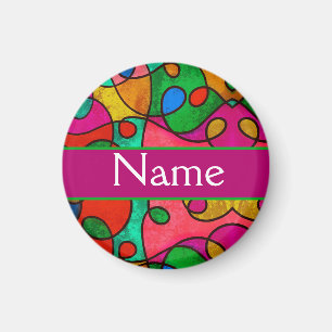 GepersonKleur patroon met je naam Magneet