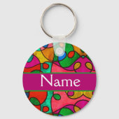 GepersonKleur patroon met je naam Sleutelhanger (Voorkant)