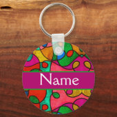 GepersonKleur patroon met je naam Sleutelhanger (Voorkant)