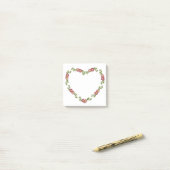  geperst bloemenhart post-it® notes (Op bureau)