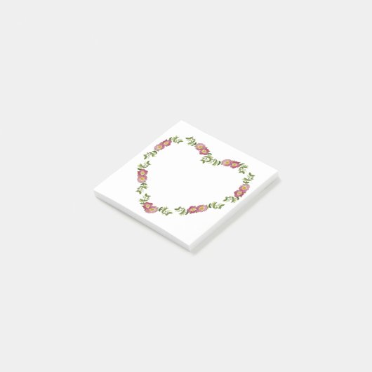  geperst bloemenhart post-it® notes (Schuin)