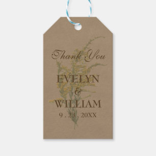 Geperst Goldenrod op Kraft-papier Cadeaulabel
