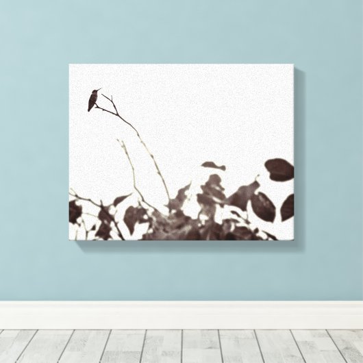 Geperst Hummingbird 14x11 Verpakt Canvas Afdruk (Insitu (Houten vloer))