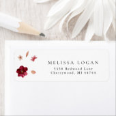 Geperst Rood Roze en Crème, bloemenbruiloft ontwer Etiket (Insitu)