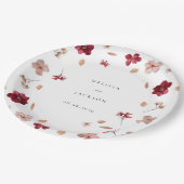 Geperst Rood Roze en Crème, bloemenbruiloft ontwer Papieren Bordje (Gekanteld)