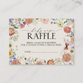 Geperst Wildflower Baby Wipe Raffle Informatiekaartje (Voorkant)