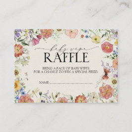 Geperst Wildflower Baby Wipe Raffle Informatiekaartje