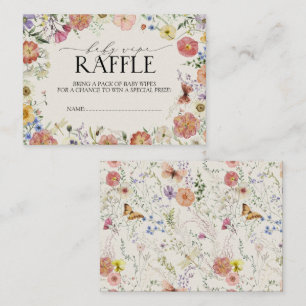 Geperst Wildflower Baby Wipe Raffle Informatiekaartje