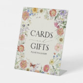 Geperst Wildflower Bloemen Vrijgezellenfeest Cadea Reclamebord Met Voetstuk (Voorkant)