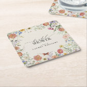 Geperst Wildflower Bloemen Vrijgezellenfeest Kartonnen Onderzetters (Schuin)