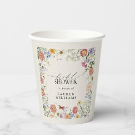 Geperst Wildflower Bloemen Vrijgezellenfeest Papieren Bekers