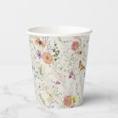 Geperst Wildflower Bloemen Vrijgezellenfeest Papieren Bekers (Achterkant)