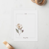 Geperste Bloem Gepersonaliseerde briefpapier Kaart Notitiekaartje (Voorkant / Achterkant in situ)