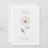Geperste bloem in stijlvolle bruiloft bedankkaart (Voorkant)