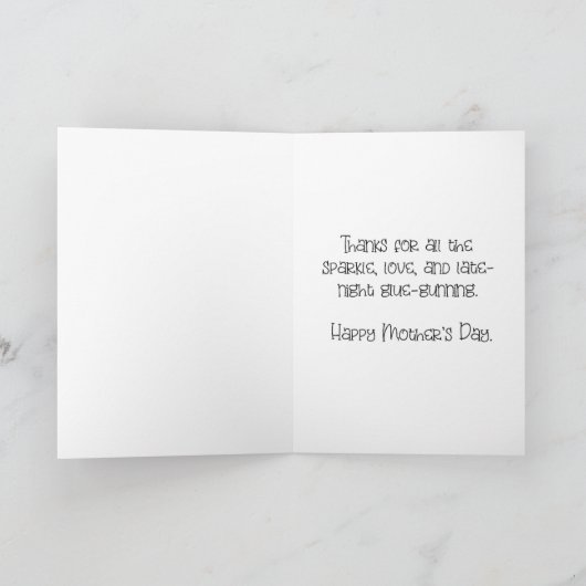  geperste bloem Moederdag Kaart (Binnen)