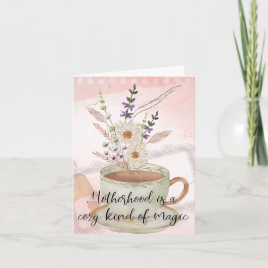 Geperste Bloem Moederdag Kaart -  stijl (Voorkant)