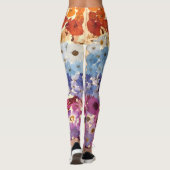  geperste bloem ombre leggings (Achterkant)