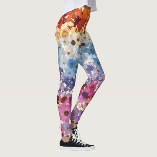  geperste bloem ombre leggings (Rechts)