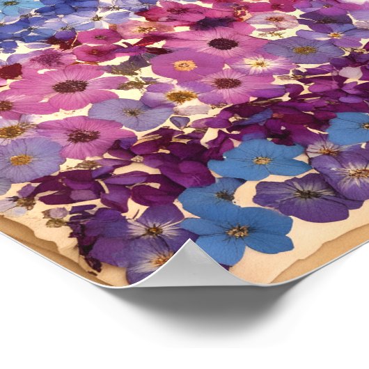  geperste bloem Ombre Wall Art Print (Hoek)