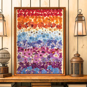 geperste bloem Ombre Wall Art Print