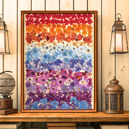  geperste bloem Ombre Wall Art Print