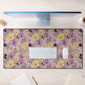 Geperste Bloem Patroon Pastel Wildflower Design Bureaumat