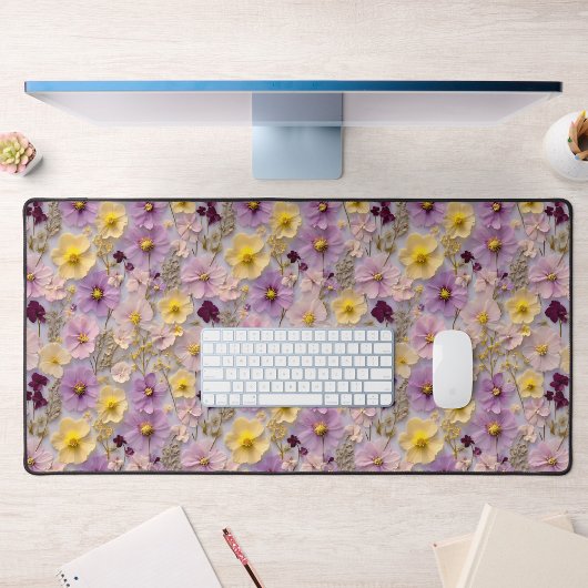 Geperste Bloem Patroon Pastel Wildflower Design Bureaumat