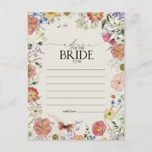 Geperste bloemen advies aan de bruid briefkaart