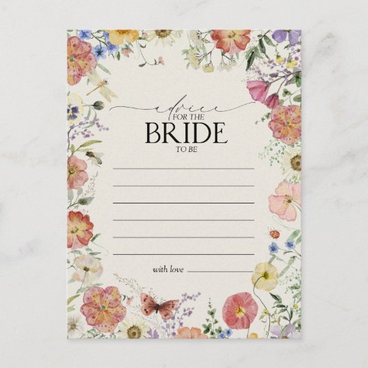 Geperste bloemen advies aan de bruid briefkaart (Voorkant)