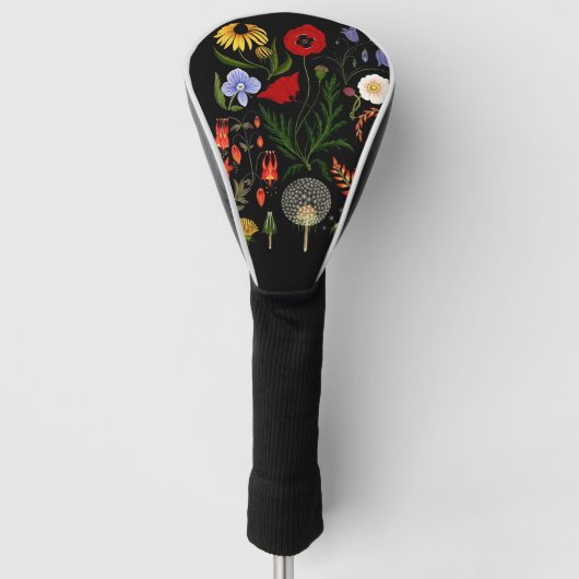 Geperste bloemen, Boho Wildbloemen,  Botanica Golfheadcover (Voorkant)