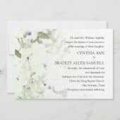 Geperste bloemen bruiloft kaart (Voorkant)