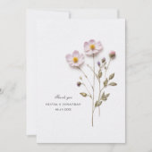 geperste bloemen chique bruiloft dank je kaart