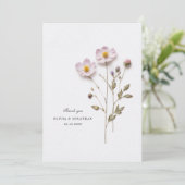 geperste bloemen chique bruiloft dank je kaart