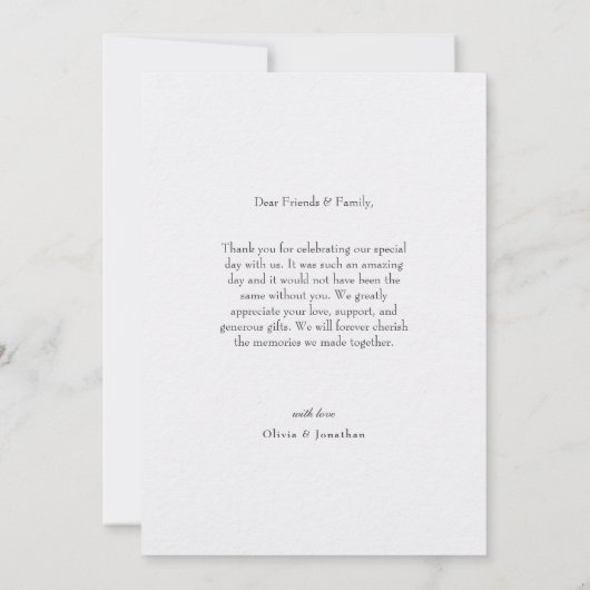 geperste bloemen chique bruiloft dank je kaart (Achterkant)