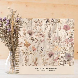 Geperste bloemen Cottagecore Wildflower Botanical Notitieboek