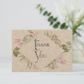 geperste bloemen dank je wel kaart (Staand voorkant)