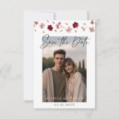 Geperste bloemen en foto save the date (Voorkant)